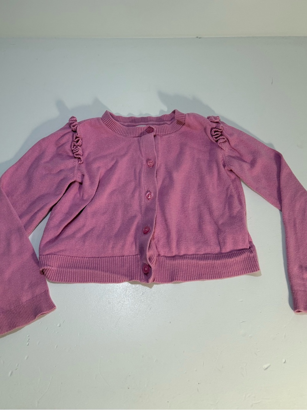 Gap 5T Girls Pink Top Bundle | Floral, Cookie Monster & Knit Cardigan - Picture 2 of 12